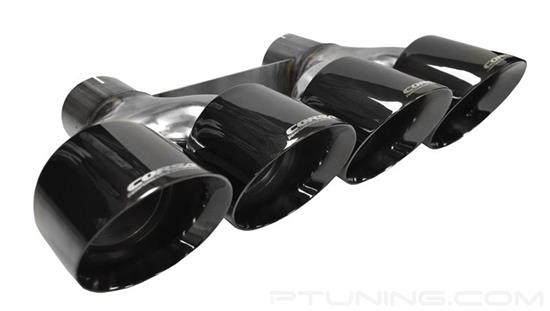 Picture of Pro-Series Stainless Steel Round Angle Cut Dual Clamp-On Black Exhaust Tip