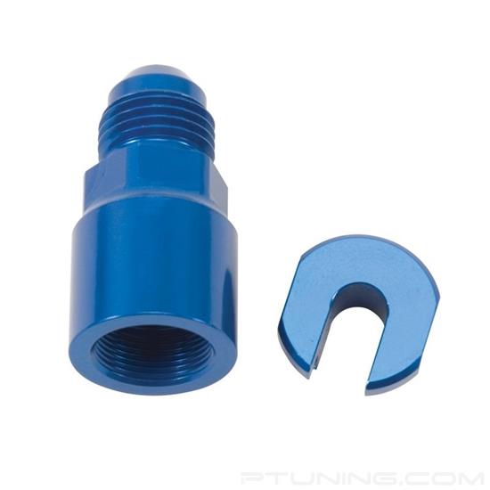 Picture of 6AN Male to 3/8" SAE Quick-Disconnect Female EFI Adapter Fitting - Blue