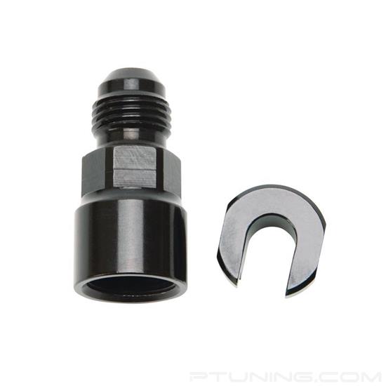 Picture of 6AN Male to 3/8" SAE Quick-Disconnect Female EFI Adapter Fitting - Black