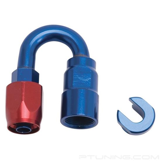Picture of 3/8" SAE Quick-Disconnect Female to 6AN 180 Degree Hose End - Red/Blue