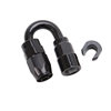 Picture of 3/8" SAE Quick-Disconnect Female to 6AN 180 Degree Hose End - Black
