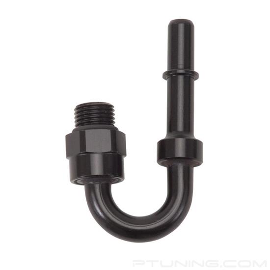 Picture of 6AN ORB Male 180 Degree to 3/8" SAE Quick-Disconnect Male EFI Adapter Fitting - Black