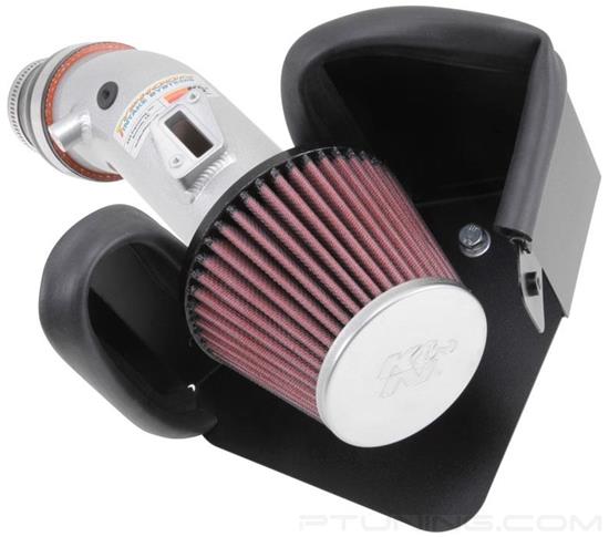 Picture of Typhoon Aluminum Silver Cold Air Intake System with Red Filter