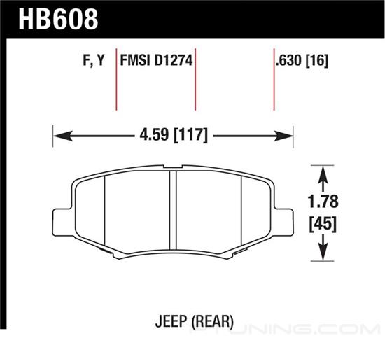 Picture of High Performance Street 5.0 Rear Brake Pads
