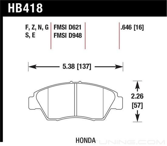 Picture of High Performance Street 5.0 Front Brake Pads