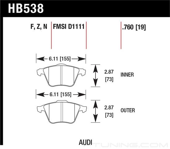 Picture of High Performance Street 5.0 Front Brake Pads