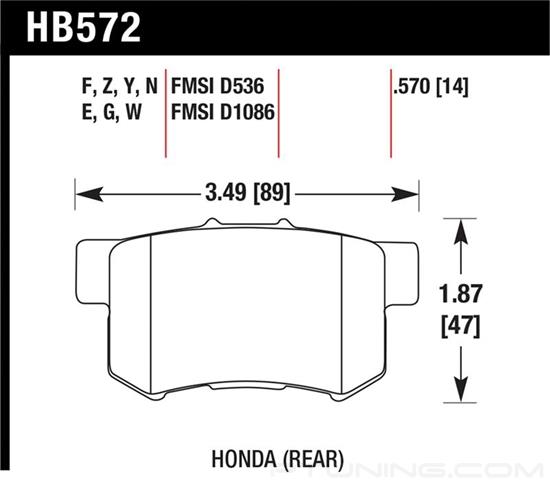 Picture of High Performance Street 5.0 Rear Brake Pads