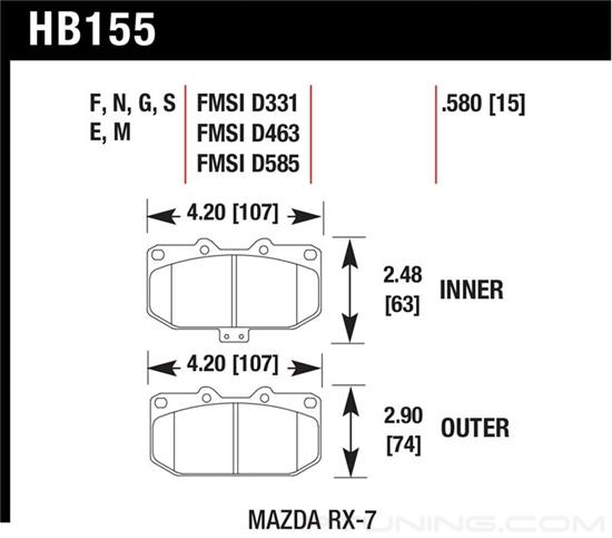 Picture of High Performance Street 5.0 Front Brake Pads