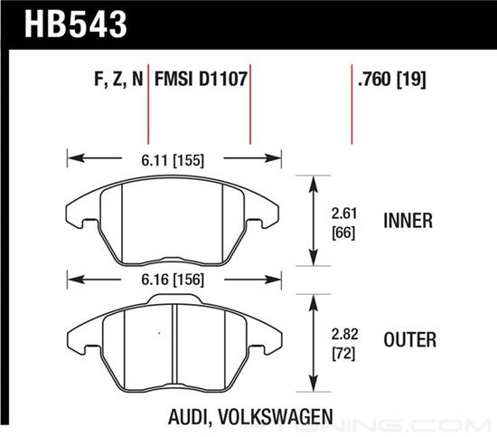 Picture of High Performance Street 5.0 Front Brake Pads
