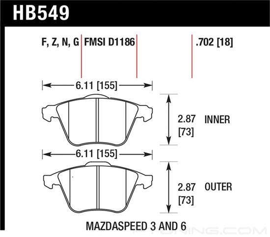 Picture of High Performance Street 5.0 Front Brake Pads