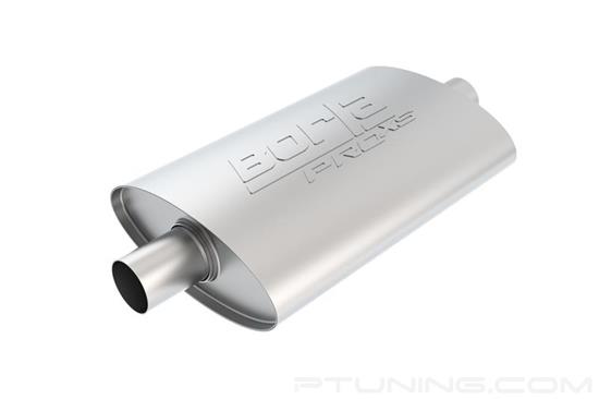 Picture of Pro XS Stainless Steel Oval Unnotched Exhaust Muffler (2.5" Center ID, 2.5" Center OD, 14" Length)