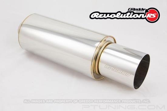 Picture of Revolution RS Round Exhaust Muffler with Removable SUS Tip (3" Center ID, 4.3" Center OD)