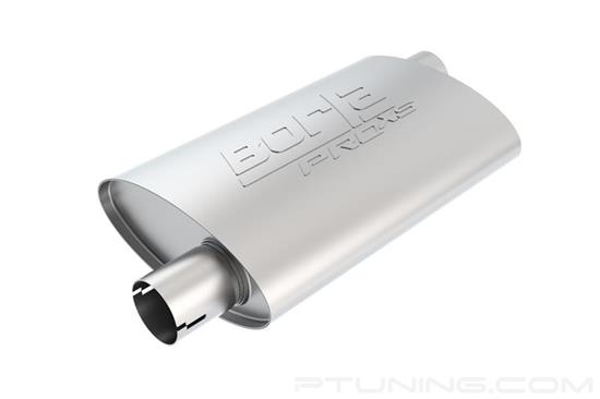 Picture of Pro XS Stainless Steel Oval Notched Exhaust Muffler (2" Offset ID, 2" Offset OD, 14" Length)