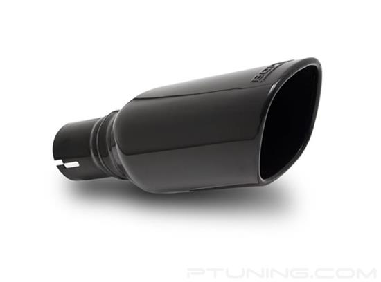 Picture of Stainless Steel Square Rolled Edge Angle Cut Clamp-On Black Chrome Exhaust Tip (2" Inlet, 10.5" Length)