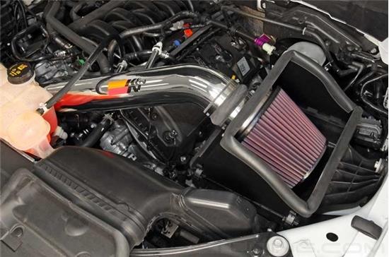 Picture of 77 Series High-Flow Performance Aluminum Bright Aluminized Cold Air Intake System with Red Filter