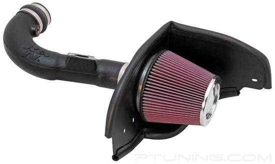Picture of FIPK Generation II Black Composite Cold Air Intake System with Red Filter and Heat Shield