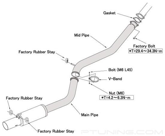 Picture of Racing Muffler Exhaust System with Single Rear Exit