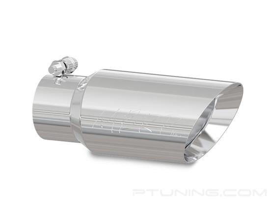 Picture of 304 SS Round Angle Cut Clamp-On Double-Wall Polished Exhaust Tip (3" Inlet, 4" Outlet, 10" Length)
