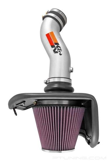 Picture of 77 Series High-Flow Performance Aluminum Silver Cold Air Intake System with Red Filter