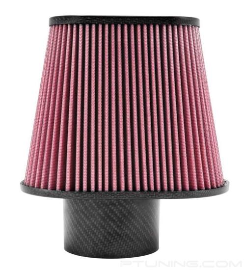 Picture of Oval Tapered Red Air Filter (3.875" F x 12" BOL x 6" BOW x 9.938" TOL x 3.938" TOW x 6" H)