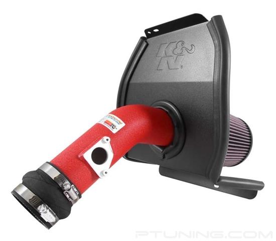 Picture of Typhoon Aluminum Wrinkle Red Cold Air Intake System with Red Filter