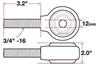 Picture of xAxis Rod End Ball Joint - RH Thread