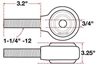 Picture of xAxis Rod End Ball Joint - LH Thread