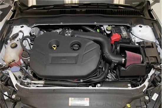 Picture of FIPK Generation II Black Composite Cold Air Intake System with Red Filter and Heat Shield