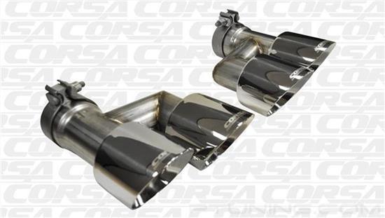 Picture of Pro-Series 304 SS Round Angle Cut Dual Clamp-On Double-Wall Polished Exhaust Tip