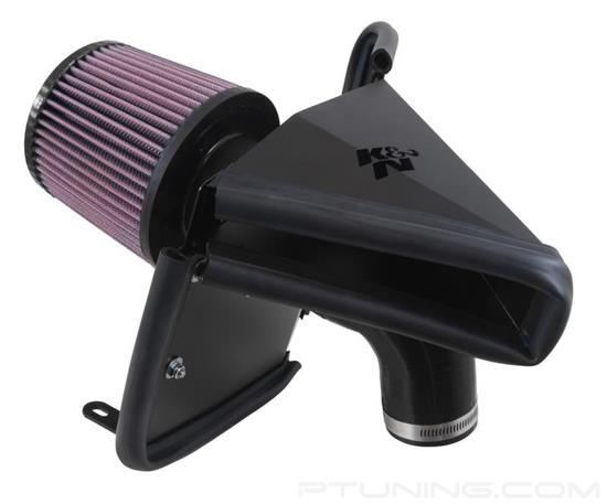 Picture of Typhoon Aluminum Black Cold Air Intake System with Red Filter