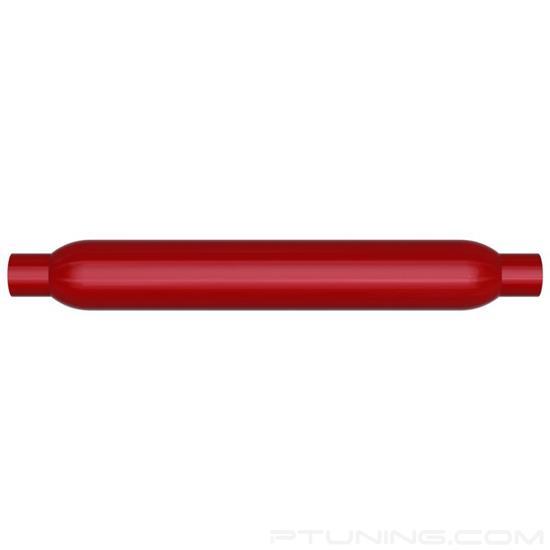 Picture of Glass Pack Series Aluminized Steel Round Small Size Red Coated Exhaust Muffler (2.25" Center ID, 2.25" Center OD, 18" Length)