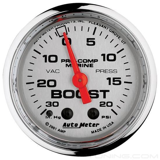 Picture of Marine 2-1/16" Chrome In-Dash Mount Mechanical Boost/Vacuum Gauge