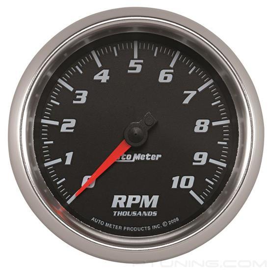 Picture of Pro-Cycle Series 3-3/8" Tachometer Gauge, 0-10,000 RPM, Black/Bright Anodized