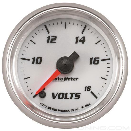 Picture of Pro-Cycle Series 2-1/16" Voltmeter Gauge, 8-18V, White/Bright Anodized