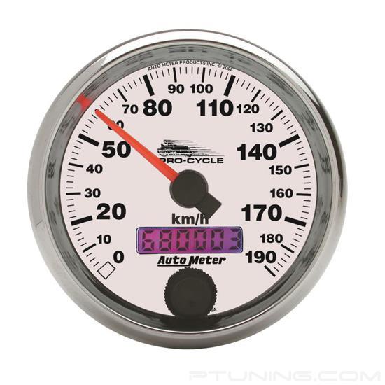 Picture of Pro-Cycle Series 2-5/8" Speedometer Gauge, 0-190 KM/H, White
