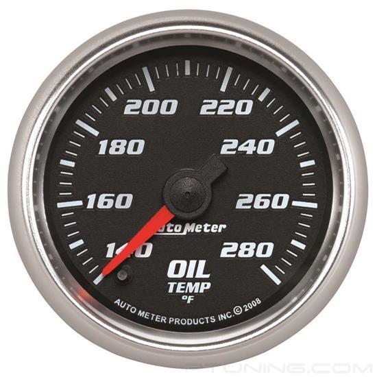 Picture of Pro-Cycle Series 2-1/16" Oil Temperature Gauge, 140-280 F, Black/Bright Anodized