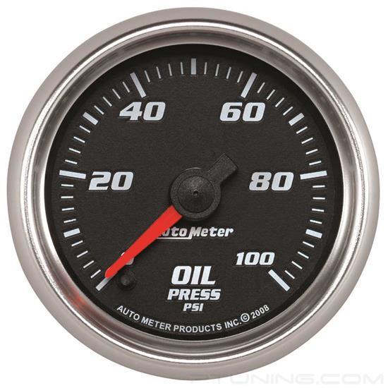 Picture of Pro-Cycle Series 2-1/16" Oil Pressure Gauge, 0-100 PSI, Black/Bright Anodized