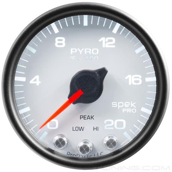 Picture of Spek-Pro Series 2-1/16" EGT Pyrometer Gauge, 0-2000 F, White/Black