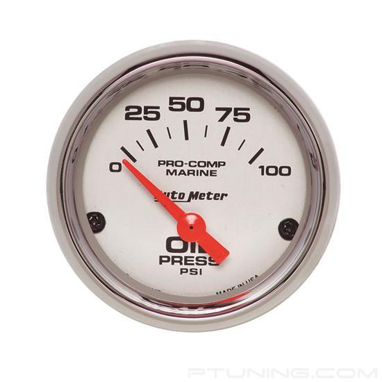Picture of Marine 2-1/16" Chrome In-Dash Mount Electric Oil Pressure Gauge