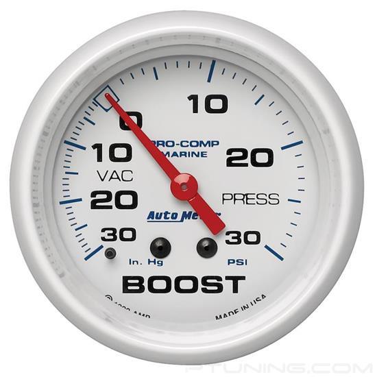 Picture of Marine 2-5/8" White In-Dash Mount Mechanical Boost/Vacuum Gauge