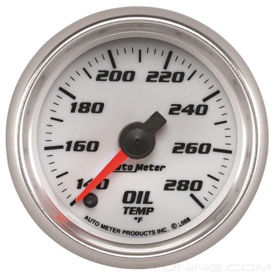 Picture of Pro-Cycle Series 2-1/16" Oil Temperature Gauge, 140-280 F, White/Bright Anodized