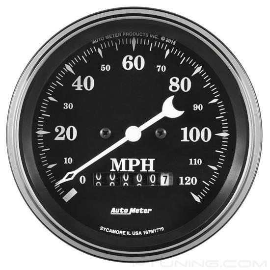 Picture of Old Tyme Black Series 3-3/8" Speedometer Gauge, 0-120 MPH