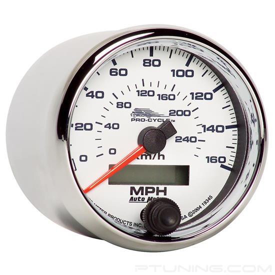 Picture of Pro-Cycle Series 2-5/8" Speedometer Gauge, 0-120 MPH, 0-260 KM/H, White