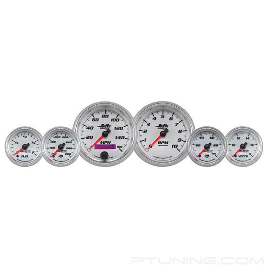 Picture of Pro-Cycle Series 6 Piece Gauge Kit, White/Bright Anodized