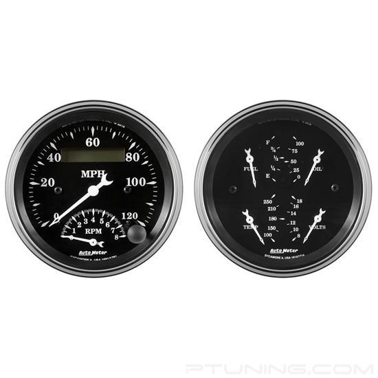Picture of Old Tyme Black Series 3-3/8" Quad and Tachometer/Speedometer Gauge