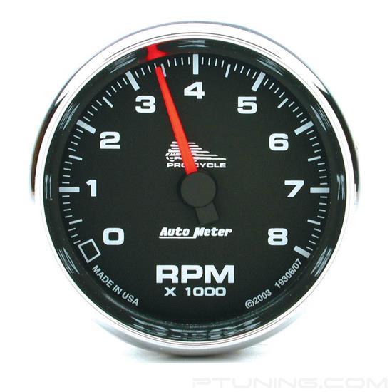 Picture of Pro-Cycle Series 2-5/8" Tachometer Gauge, 0-8,000 RPM, Black, Blue LED
