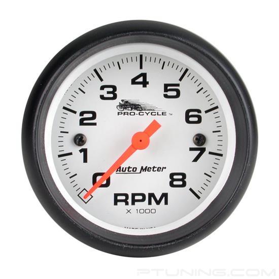 Picture of Pro-Cycle Series 2-5/8" Tachometer Gauge, 0-8,000 RPM, White/Black