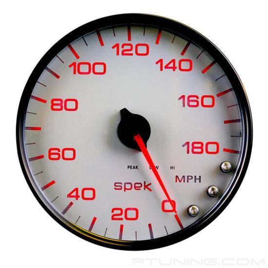 Picture of Spek-Pro Series 5" Speedometer Gauge, 0-180 MPH, White/Black