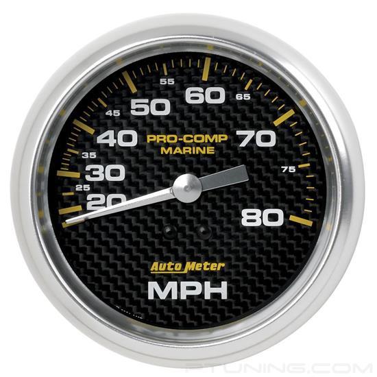 Picture of Marine 3-3/8" Carbon Fiber In-Dash Mount Mechanical Speedometer Gauge