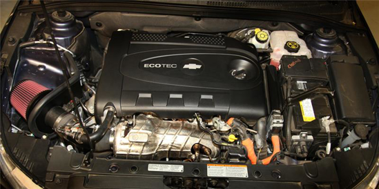 Picture of Typhoon Aluminum Textured Black Cold Air Intake System with Red Filter